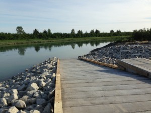Completed boat ramp with curbing Alaganik Slough